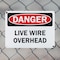 Signmission Live Wire Overhead Danger Sign, Plastic, 10in W x 7in L, 2PK OS-2PACK-DS-P-710-L-19420 - alternate 4